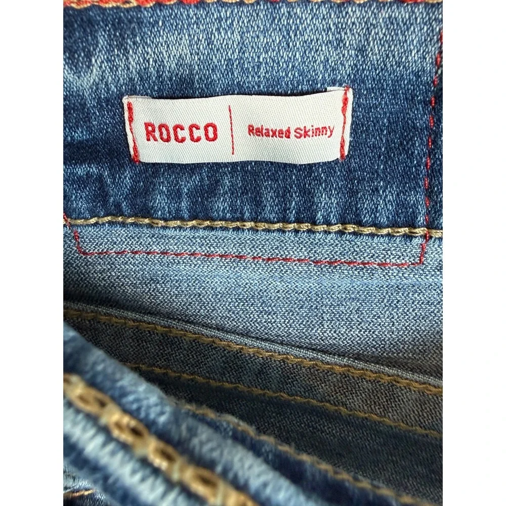 True Religion Rocco Relaxed Skinny Jeans Mens 33 Blue Denim Stretch Medium‎ Wash